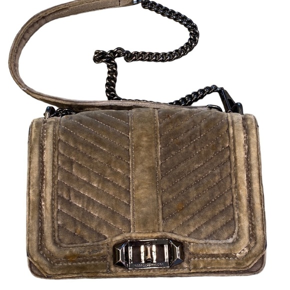 Rebecca Minkoff  Chevron Quilted Crossbody Bag Gray Removable Strap Clutch
C - Picture 2 of 13